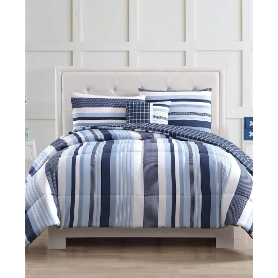 Best Pirce π₯ My World Mason Stripe Twin Comforter Set Blue π― - Image 2