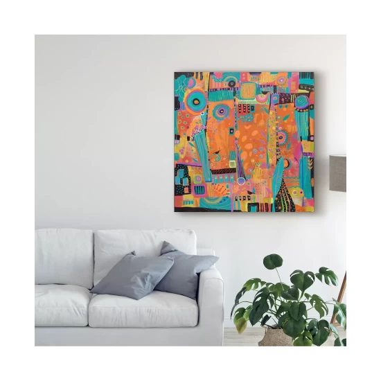 Best deal π Trademark Global Sue Davis My Happy Place Abstract Modern Canvas Art - 15 X 20 Multi π - Image 4