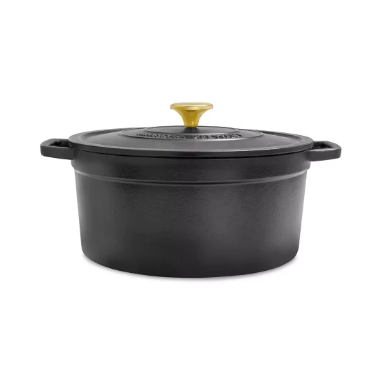 Best Sale π Martha Stewart Collection CLOSEOUT! Enameled Cast Iron Round 8-Qt. Dutch Oven Cherry π - Image 6