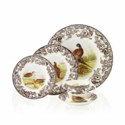 Cheap π― Spode Woodland By 5-Piece Place Setting With Pheasant Dinner Plate No Color π