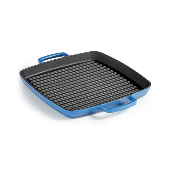 Budget π Martha Stewart Collection CLOSEOUT! Enameled Cast Iron 11 Grill Pan, Created For Macy's Sapphire π - Image 3