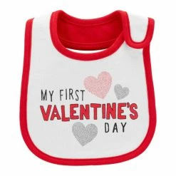 Coupon 𧨠Carter's Baby Boys Or Baby π§ Girls My First Valentine's Day Teething Bib Pink, Red, White π―