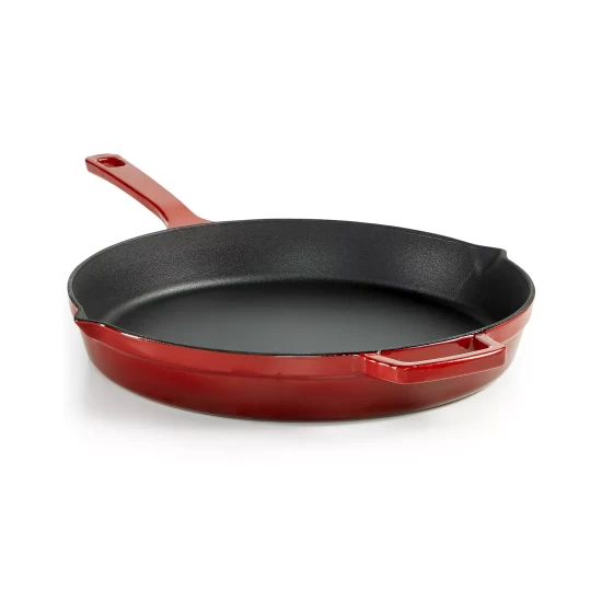 Cheapest β¨ Martha Stewart Collection CLOSEOUT! Enameled Cast Iron 12 Fry Pan, Created For Macy's Cherry π - Image 3