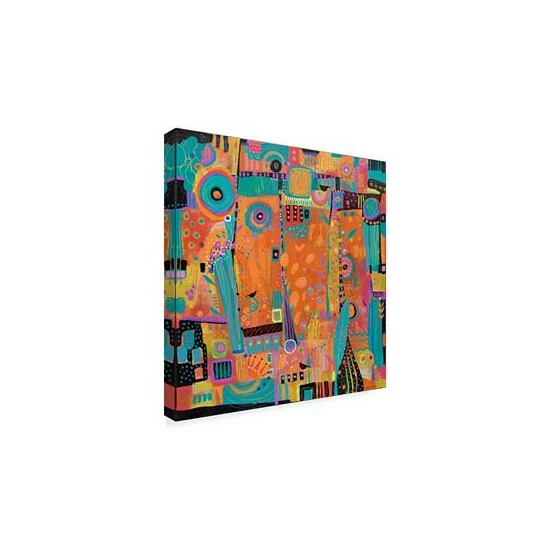Best deal π Trademark Global Sue Davis My Happy Place Abstract Modern Canvas Art - 15 X 20 Multi π - Image 2