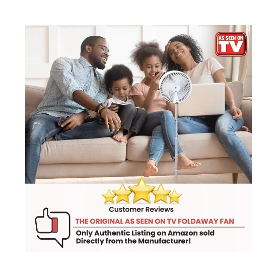 Promo π My Foldaway Fan 2-in-1 Adjustable Height Unique Foldaway Portable My Foldaway Rechargeable Floor Table Fan White π― - Image 9