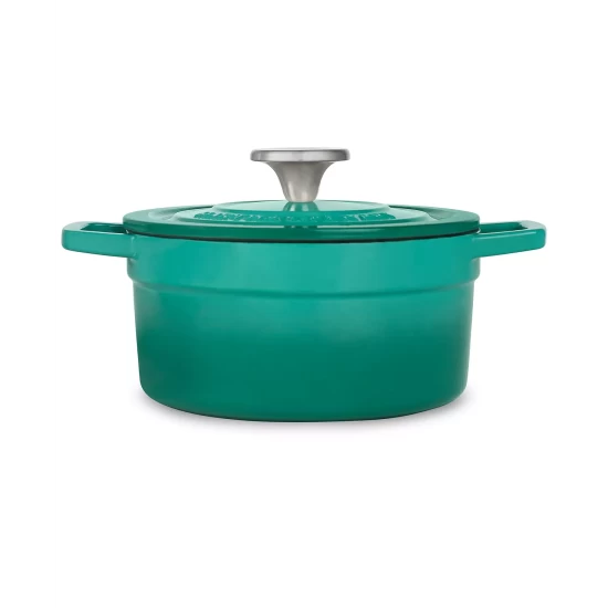 Coupon π Martha Stewart Collection CLOSEOUT! Enameled Cast Iron 2-Qt. Round Covered Dutch Oven, Created For Macy's Charcoal 𧨠- Image 6