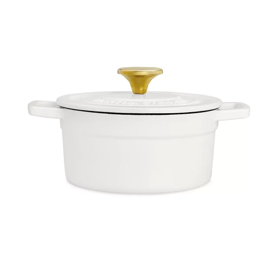 Coupon π Martha Stewart Collection CLOSEOUT! Enameled Cast Iron 2-Qt. Round Covered Dutch Oven, Created For Macy's Charcoal 𧨠- Image 10