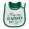 Brand new 🥰 Carter's Baby Boys And Baby 👧 Girls My First St. Patrick's Day Teething Bib Green, White ❤️