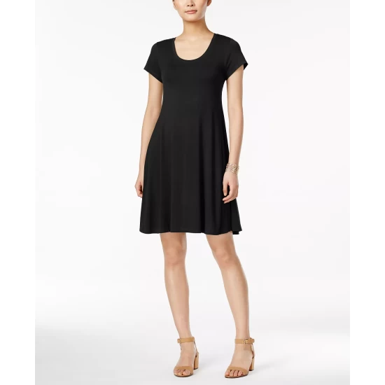 New π Style & Co π© Women's Short-Sleeve A-Line π Dress, Created For Macy's Ink π - Image 2