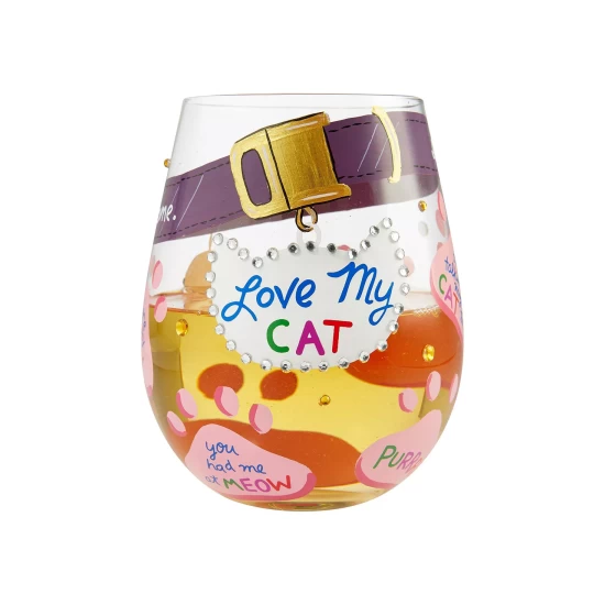Buy π€© Enesco LOLITA Love My Cat Stemless Wine Glass Multi π - Image 5